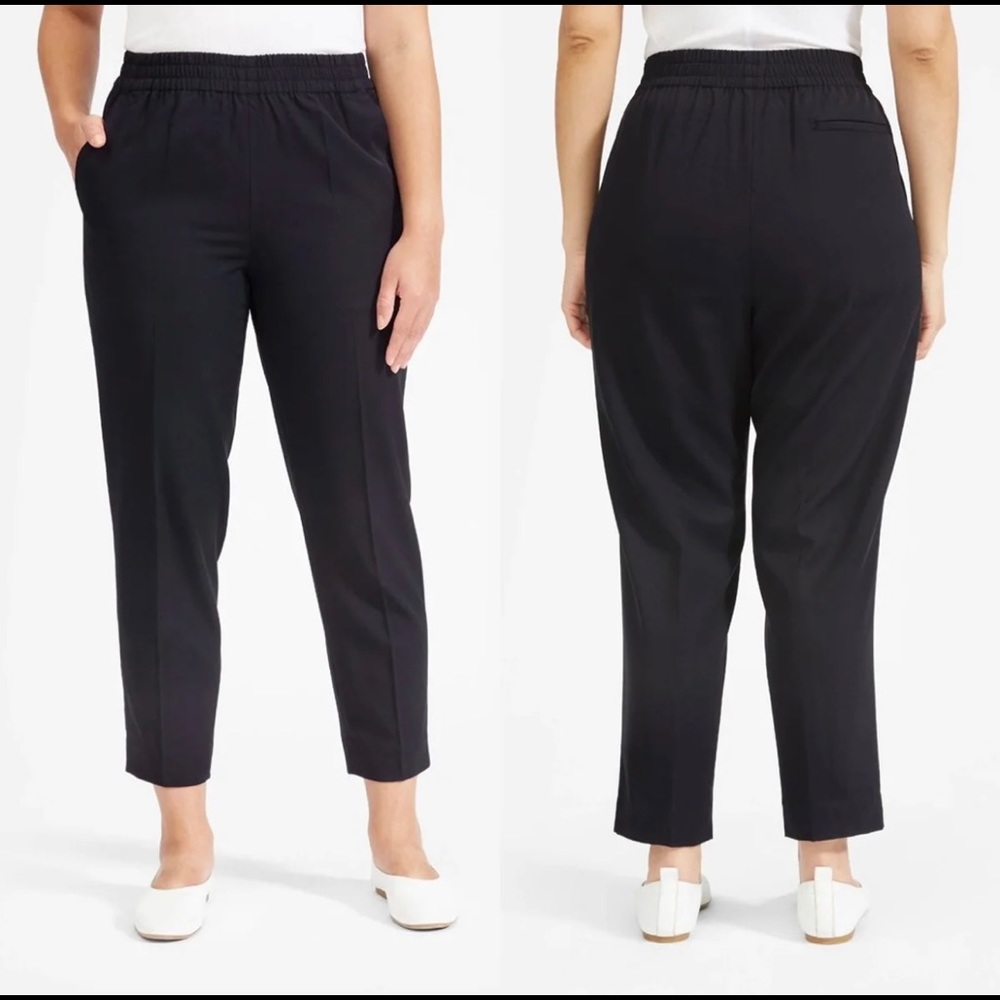 Everlane Italian GoWeave Easy Pant Black Sz 8 EUC